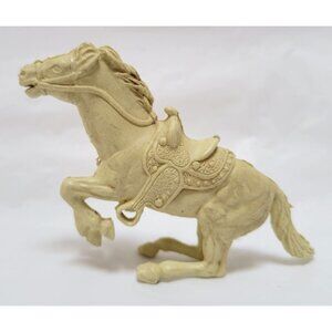 Vintage 1960's Marx Western Frontier 4" Long Cream Horse Rearing Up